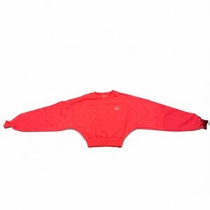 ALO Yoga Cropped Accolade Crewneck - Candy Red